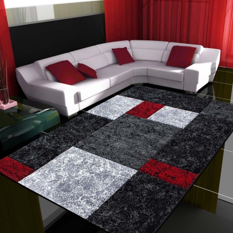 Tapeso Modern Vloerkleed Hawaii Rood 1330 - 80x150 cm