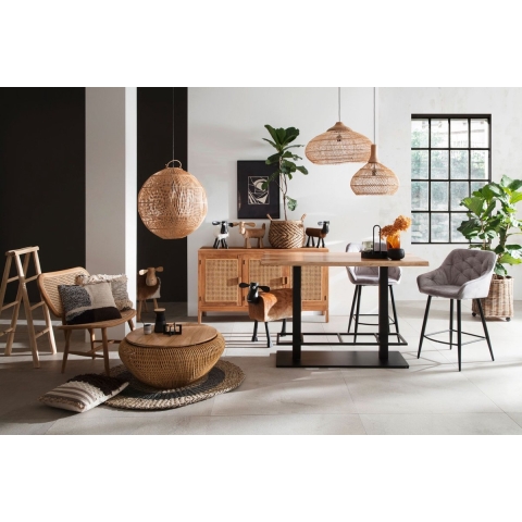 HSM - HSM Collection-Hanglamp-65x65x40-Naturel-Rotan|Teak