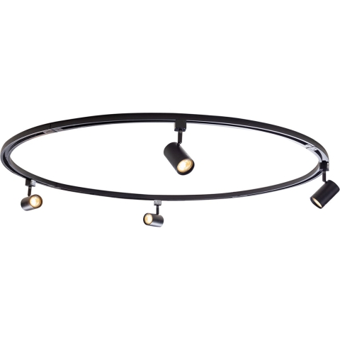 QAZQA Modern railsysteem met 4 spots zwart 1-fase rond - Iconic Jeana