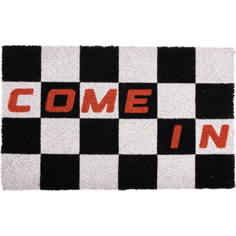 Present Time Deurmat Doormat Come In - Zwart - 80x50x1.5cm
