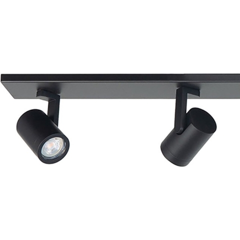 Highlight - Halo - Opbouwspot 5-lichts op balk zwart kantelbaar