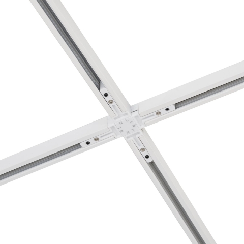 QAZQA Modern railsysteem met 6 spots en 4 hanglampen beige met wit