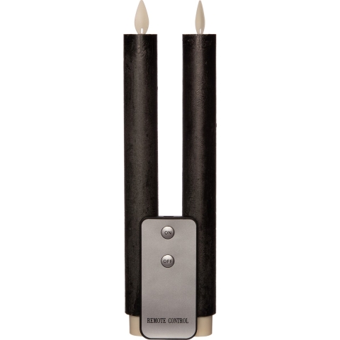 Anna Collection LED dinerkaarsen - 2x st - grijs - 23 cm