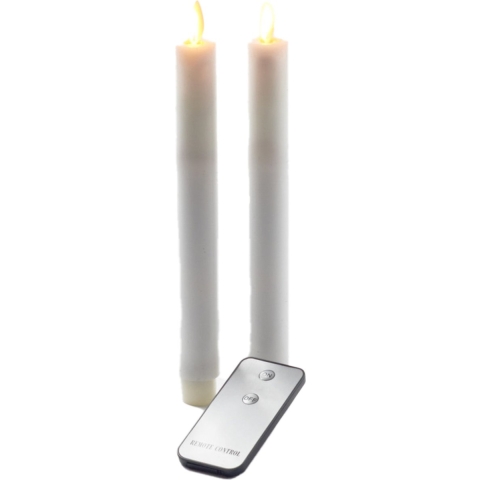 Anna&apos;s Collection Dinerkaarsen - wit - 2 stuks - LED - 23 cm