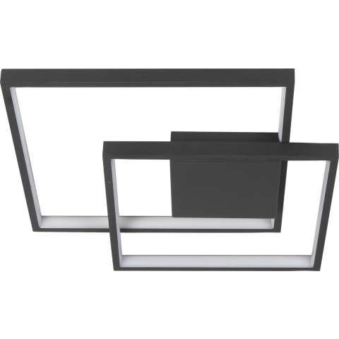 Highlight Plafondlamp Piazza vierkant B 42 cm zwart
