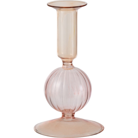J-Line Kaarshouder 1 Bol Glas Licht Oranje|Roze Small