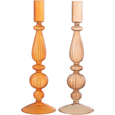 J-Line Kaarshouder Bollen Glas Oranje Mix Assortiment Van 2