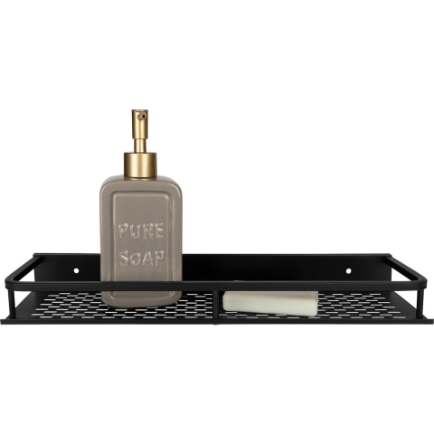 QUVIO Badkamer plankje Aluminium - Zwart - 40 cm