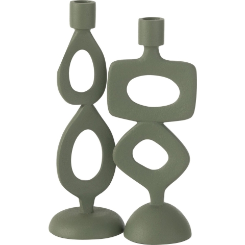J-Line kaarshouder Ringen - aluminium - groen - 2 stuks