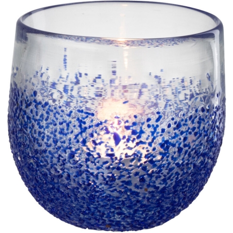 J-Line windlicht - glas - blauw