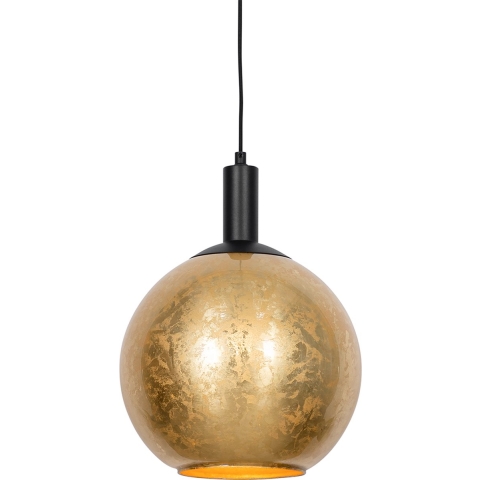 QAZQA Design hanglamp zwart met goud glas - Bert