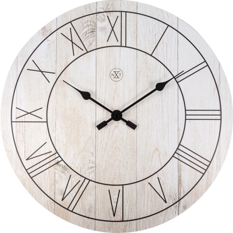 nXt - Wandklok - 40 cm - Hout - Wit - &apos;Paul&apos;