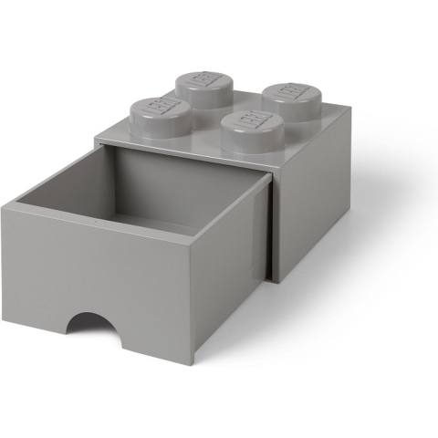 LEGO® Brick 4 Opbergbox Met Lade - Grijs