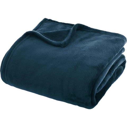Atmosphera Plaid - donkerblauw - polyester - 180 x 230 cm