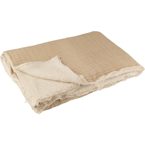 J-Line plaid Teddy Strepen Stiksel - katoen|polyester - beige