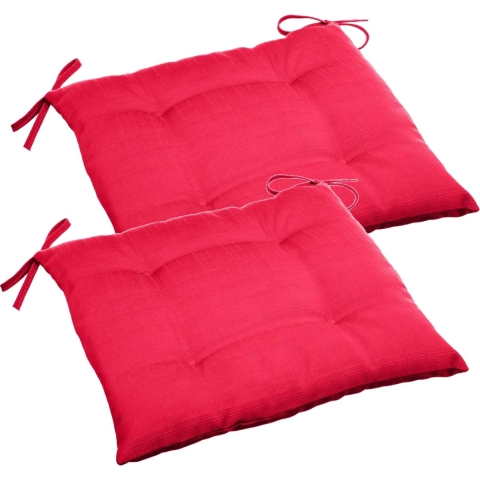 Set van 4x stuks stoelkussens voor binnen en buiten in de kleur rood 40 x 40 x 4 cm -