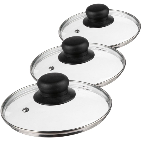 Universele glazen pannendeksels set van 4x stuks in 20/24/28/30 cm -