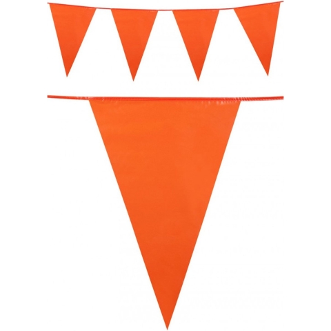 4x stuks oranje vlaggenlijn plastic 25 meter -