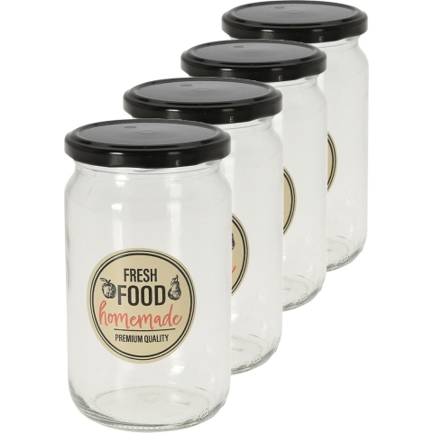 Set van 15x stuks voorraadpotten/weckpotten 720 ml glas met metalen schroefdeksel -