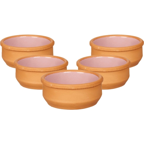 Set 18x tapas/creme brulee serveer schaaltjes terracotta/roze 8x4 cm -