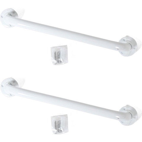 2x stuks badkamer/douche wand handgreep metaal wit 40 cm -