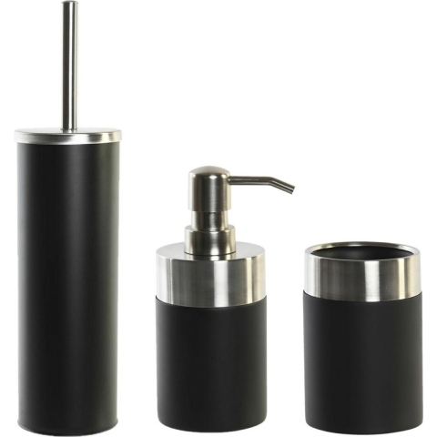 Toiletborstel met houder 39 cm en zeeppompje 300 ml polystone/metaal -