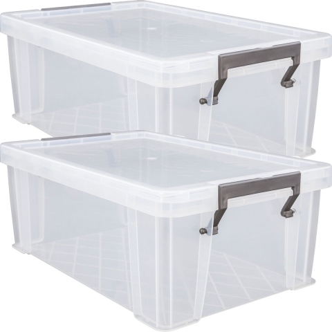 Allstore Opbergbox - 4x stuks - 10 liter - Transparant - 40 x 26 x 15 cm -