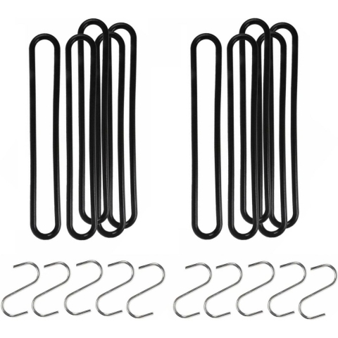 Spanrubbers met S-haken 20x stuks voor dekzeilen 25 cm -