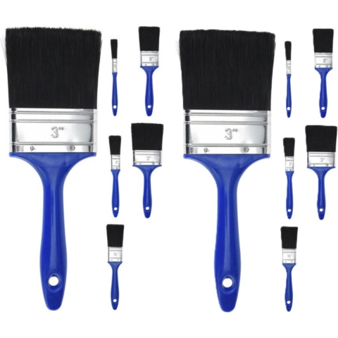 FX Tools Verfkwasten set 30 delig - platte kwasten - 5 formaten 12/25/40/50/70 mm -