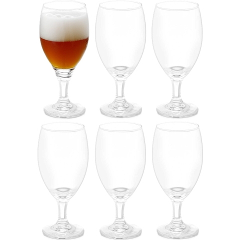 Vivalto Bierglazen - Executive Flutes - transparant glas - 12x stuks - 440 ml -
