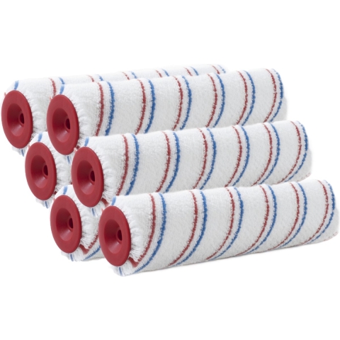 Muur vacht anti spat verfrollen polyester microvezel pluisvrij - 6x - 6,6 x 25 cm - Verfrollen -