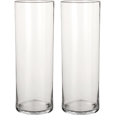 2x Glazen cilinder vaas/vazen 55 cm rond -