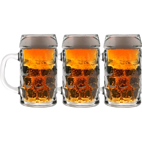 3 glazen bierpullen 0,5 liter -
