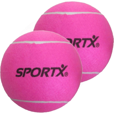 Sportx Jumbo Tennisbal - 3x stuks - XXL - roze - 22 cm - speelgoed -