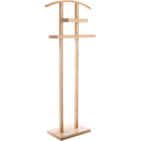 Kledingrek Dressboy - Colbert/jas hanger - staand model - bamboe hout - lichtbruin - 44 x 22 x 113 c -