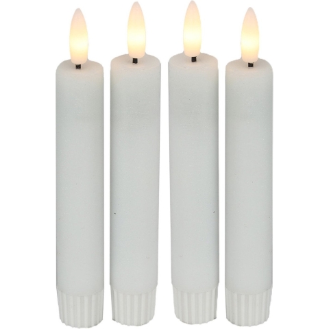 Led dinerkaarsen - 4x st- wit -H15cm - afstandsbediening-timer-dimmer -