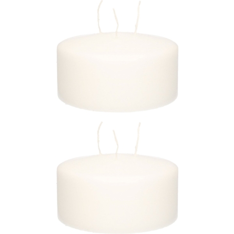3x stuks witte multi lonten kaars/mammoetkaars 15 x 8 cm 62 branduren -