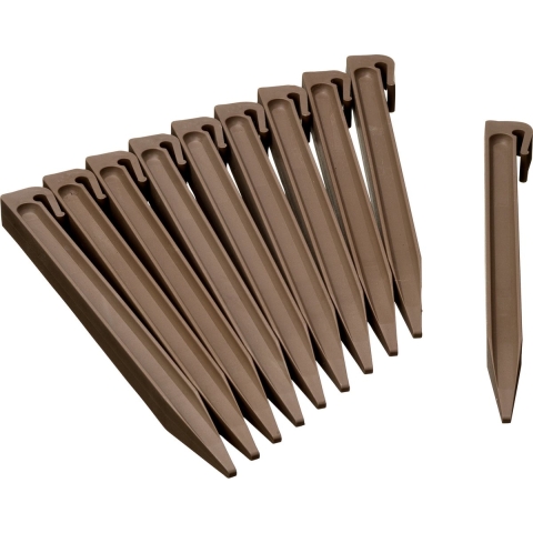 20x stuks Grondpennen van kunststof voor grasranden / borderranden taupe bruin 26,7 cm -