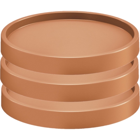 Prosperplast Plantenonderzetter - 3x stuks - rond - 30 cm - bruin -