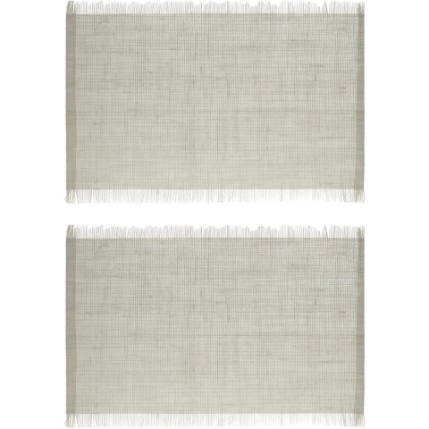 Secret de Gourmet Jute tafel placemat - Set van 12x stuks - lichtgrijs - 45 x 30 cm - Onderleggers - -