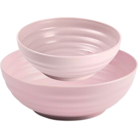 Kommetjes/schaaltjes - 16x stuks - Dessert/ontbijt - Kunststof - Oudroze -