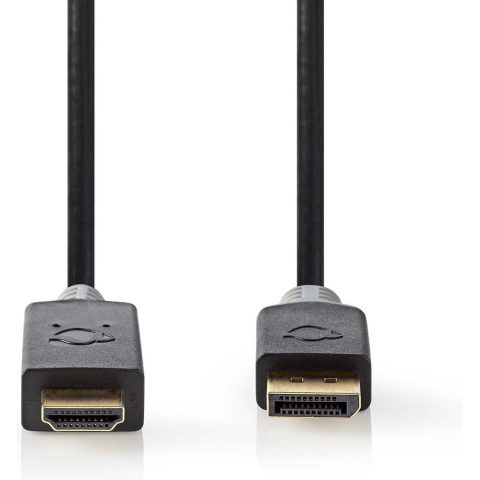 Nedis CCBW37100AT20 Displayport - Hdmi-kabel Displayport Male - Hdmi-connector 2,0 M Antraciet