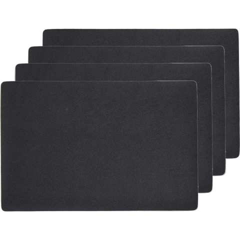 Zeller placemats lederlook - 8x - 45 x 30 cm - zwart - vegan leer - tafel onderleggers -