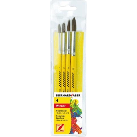 Eberhard Faber Penselenset Ponyhaar Maat 4-6-8-12 10 Stuks