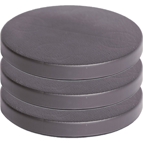 Prosperplast Plantenonderzetter - 3x stuks - rond - 30 cm - antraciet -