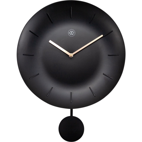 NeXtime NX-7339ZW Wandklok NXt Bowl Ø 30 Cm Zwart