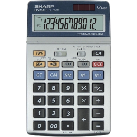 Citizen SH-EL337C Calculator Sharp EL337C Zilver Desk 12 Digit