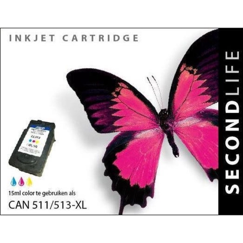 Kangaro SL-11011068 Cartridge SecondLife Canon CL 511/513 Kleur