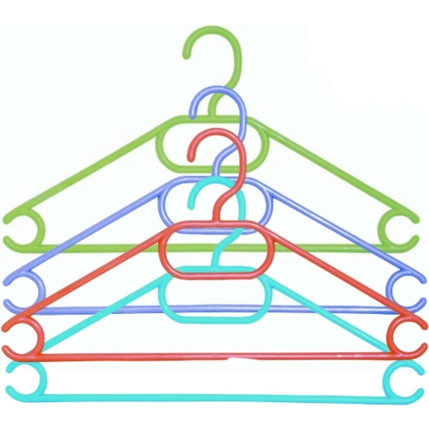 Kledinghangers voor kinderen - kunststof - set 40x stuks - multi kleuren - 34 cm -