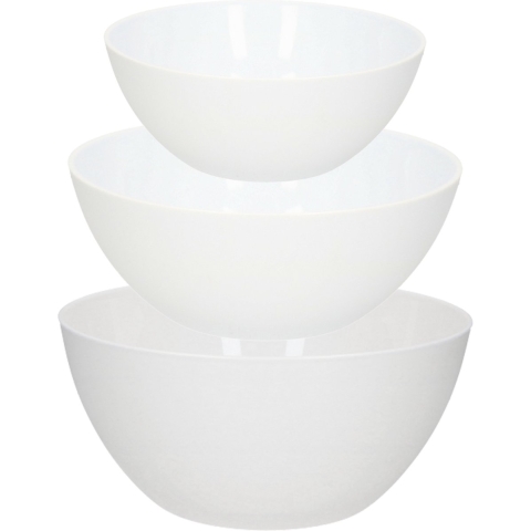 Voedsel serveer schalen set - 7x stuks - kunststof - wit -